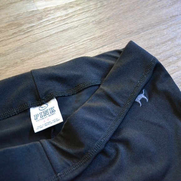 Pink Victoria's Secret Faux Silk Leather Black Pant Size Small - Picture 3 of 7